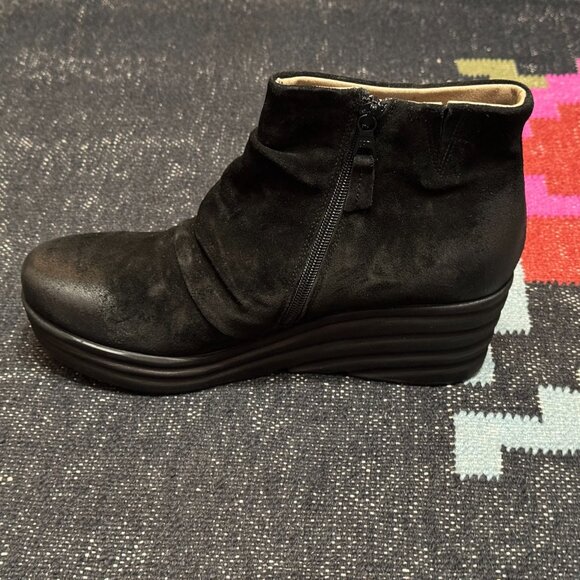 MIZ MOOZ Zane Platform Wedge Suede Leather Bootie, Black, EU 40 - Picture 3 of 17